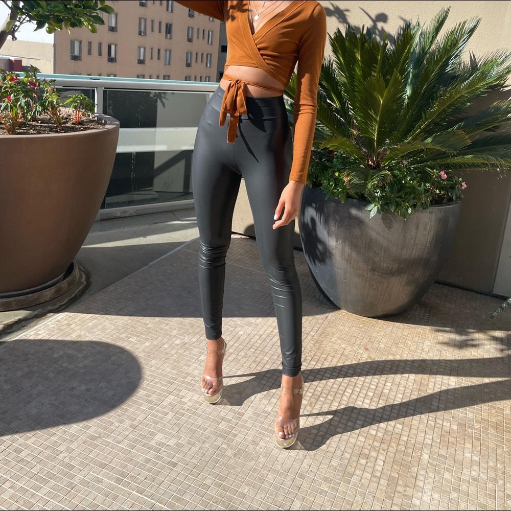 Faux Black Leather Pants